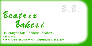 beatrix bakcsi business card